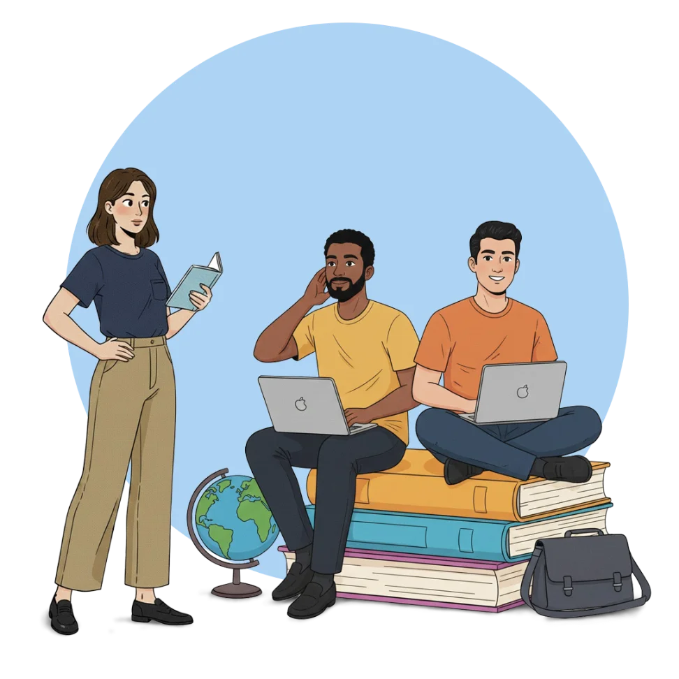 Illustration showing data and assessment concepts